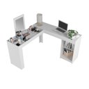Ver imagem 7 de Escrivaninha Mesa Escritório Penteadeira em L Organizadora de Canto 130,5cm Branco