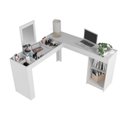 Ver imagem 7 de Escrivaninha Mesa Escritório Penteadeira em L de Canto 130,5x135,5cm Branco