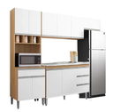 Ver imagem 1 de Cozinha Modulada Completa Andréia 240cm sem Tampo - Amêndoa Branco Ajl