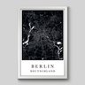 Quadro Mapa Berlin - 30x20cm - Moldura Padrão Branco - 1