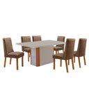 Ver imagem 2 de Mesa de Jantar Isadora 180cm Tampo MDF Vidro Canto Copo com 6 Cadeiras Carolina