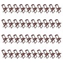 Ver imagem 4 de Kit 10 Conjuntos De Mesa Com 4 Cadeiras De Madeira Dobravel 120X70 Imbuia - Marrom