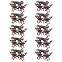 Ver imagem 1 de Kit 10 Conjuntos De Mesa Com 4 Cadeiras De Madeira Dobravel 120X70 Imbuia - Marrom