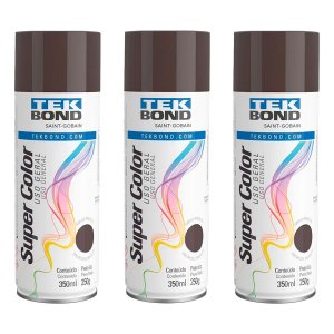 Tinta Aerossol Marrom Uso Geral 350 Ml/250g Kit 3