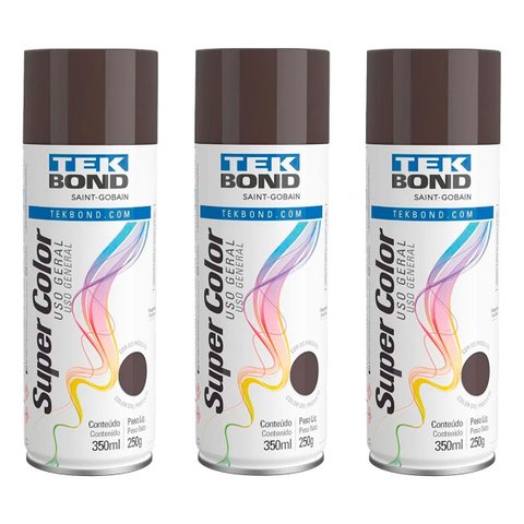 Tinta Aerossol Marrom Uso Geral 350 Ml/250g Kit 3