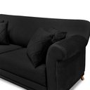 Ver imagem 7 de Sofá Decorativo 220cm 3 Lugares com 4 Almofadas Armstrong Suede Preto - Gran Belo