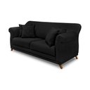 Ver imagem 1 de Sofá Decorativo 220cm 3 Lugares com 4 Almofadas Armstrong Suede Preto - Gran Belo