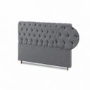 Ver imagem 5 de Cabeceira para Cama Casal Estofada Capitonê Luna Vilajo em Suede Cinza – 1,38 m