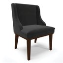 Ver imagem 1 de Cadeira de Jantar Liz Veludo Preto Base Fixa Madeira Tabaco - D’Rossi