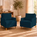 Ver imagem 1 de Kit 2 Poltronas Decorativas Serena Suede para Sala Recepção Escritório Conforto Luxo Contemporâneas