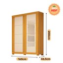 Ver imagem 4 de Guarda Roupa Solteiro com Espelho 2 Portas de Correr Helena ACP MÓVEIS Nature/Off White - 100% MDF