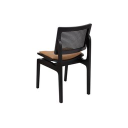 Cadeira Megan Luxo Jantar Estofada Madeira Maciça Preto:couro Ecológico Durango Kaki - 2