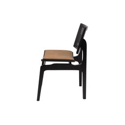 Cadeira Megan Luxo Jantar Estofada Madeira Maciça Preto:couro Ecológico Durango Kaki - 6