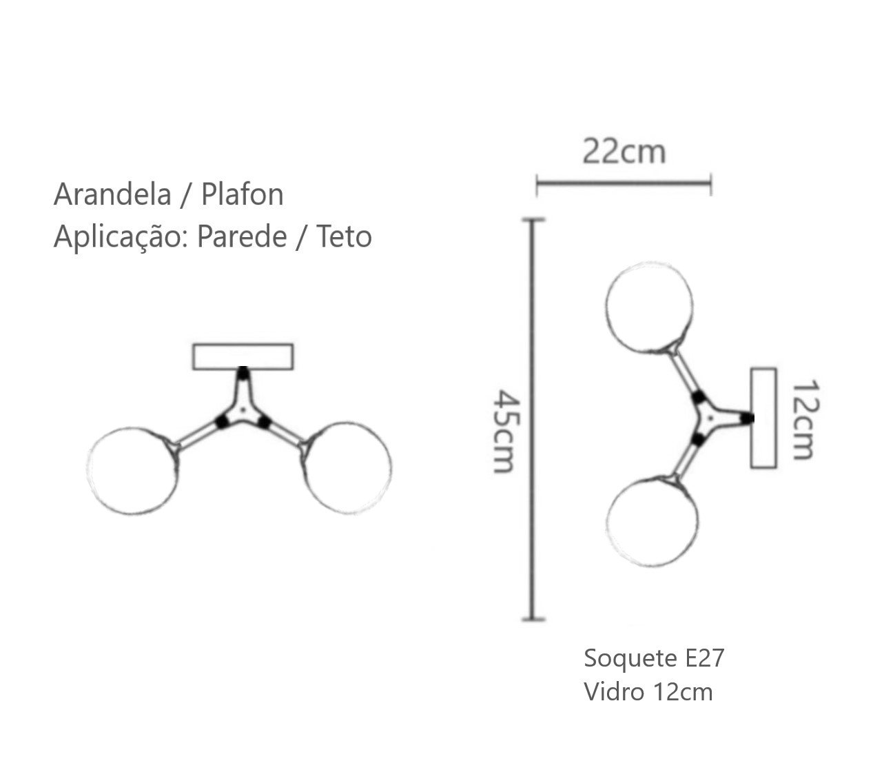 Arandela Jabuticaba P/ Sala Escada Cabeceira de Cama Lavabo Arevo Iluminação - 5