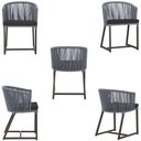 Ver imagem 5 de 4 Cadeiras de Jantar Área Noronha em Alumínio com Pintura Marrom Corda Náutica E9 Trama Original