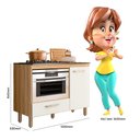 Ver imagem 2 de Balcão para Cooktop 4 Bocas de Cozinha com Nicho para Micro-Ondas Fit Freijó Off White Nicioli