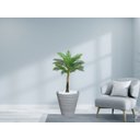 Ver imagem 2 de Planta Artificial Árvore Palmeira Real Toque 1,2m kit + Vaso Redondo D. Grafiato Cinza 40cm