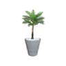 Planta Artificial Árvore Palmeira Real Toque 1,2m kit + Vaso Redondo D. Grafiato Cinza 40cm - 1