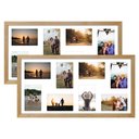 Ver imagem 1 de Kit 2 Multifoto 16 Fotos 10x15 Porta Retrato de Parede 30x60