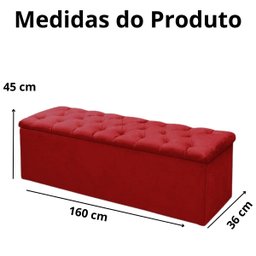 Kit Cabeceira e Calçadeira Mirage 160 Cm Suede Vermelho - Fm - 7