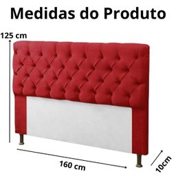 Kit Cabeceira e Calçadeira Mirage 160 Cm Suede Vermelho - Fm - 6