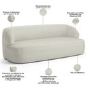 Ver imagem 4 de Sofá 2 Lugares Curvo Orgânico para Sala Living 150cm Barolo L06 Linho Cru - Lyam Decor