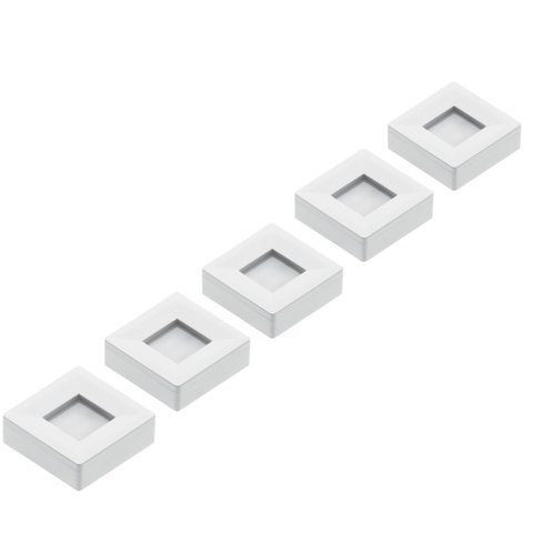 Kit 5 Spot Led Quadrado Sobrepor Embutir P/móveis Nichos:branco Quente/branco