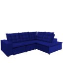 Ver imagem 2 de Sofá de Canto Montreal Retrátil, Reclinável, 4 Lugares 2,70x2,10 Metros, Chaise Fixo, Pillow Top, Az