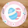 Sousplat Em Mdf Com Estampa Ovos De Páscoa Azul e Rosa - 1