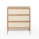 Ver imagem 5 de Cômoda Square para Quarto 3 Gavetas 100% MDF Pés de Metal 80cm Telinha Rattan Tauari Casavee