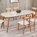 Ver imagem 2 de Mesa 180cm x 80cm MDF com Vidro Laqueado Ceci Yescasa Branco/Marrom/Off White
