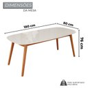 Ver imagem 4 de Mesa 180cm x 80cm MDF com Vidro Laqueado Ceci Yescasa Branco/Marrom/Off White