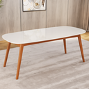 Ver imagem 1 de Mesa 180cm x 80cm MDF com Vidro Laqueado Ceci Yescasa Branco/Marrom/Off White