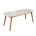 Ver imagem 3 de Mesa 180cm x 80cm MDF com Vidro Laqueado Ceci Yescasa Branco/Marrom/Off White