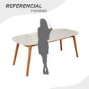 Ver imagem 5 de Mesa 180cm x 80cm MDF com Vidro Laqueado Ceci Yescasa Branco/Marrom/Off White