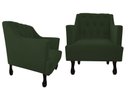 Ver imagem 1 de Kit 2 Poltronas Decorativa Julia Suede Verde Pés Madeira Mz Decor