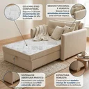 Ver imagem 5 de Sofá Cama Solteiro Montreal com Colchão Fixo em Linho Bege