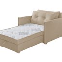 Ver imagem 2 de Sofá Cama Solteiro com Colchão Padrão Linho Montreal Bege