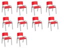 Ver imagem 2 de Kit 10 Cadeira Iso Infantil Creche, Escola Base Cinza Vermelho