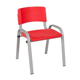 Kit 10 Cadeira Iso Infantil Creche, Escola Base Cinza Vermelho - 3