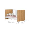 Ver imagem 7 de Berço Mini Cama Dois em Um Doce Sonho Mdf Qmovi: Branco com Freijó