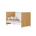 Ver imagem 4 de Berço Mini Cama Dois em Um Doce Sonho Mdf Qmovi: Branco com Freijó