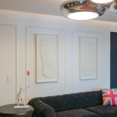 Kit c/10 Barras Boiserie Rodameio de POLIESTIRENOM4 20MMX200CMX4CM 20m Branco Nmc Pisos