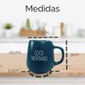 Jogo 4 Caneca Bojuda 260ml Porcelana Fosca para Cappuccino - Verde Cobalto - 2
