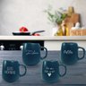 Jogo 4 Caneca Bojuda 260ml Porcelana Fosca para Cappuccino - Verde Cobalto - 7