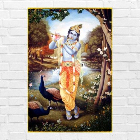 Placa Decorativa Mdf Krishna Tamanho 20x27cm Modelo 6