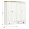Guarda-Roupa 4 Portas 2 Gavetas Topázio 100% Madeira Maciça - 4