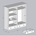 Ver mais imagens de Guarda-Roupa 4 Portas 2 Gavetas Topázio 100% Madeira Maciça