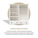Ver imagem 6 de Guarda-Roupa 4 Portas 2 Gavetas Topázio 100% Madeira Maciça Branco/Freijó