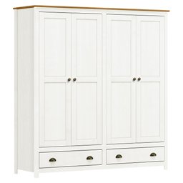 Guarda-Roupa 4 Portas 2 Gavetas Topázio 100% Madeira Maciça - 3